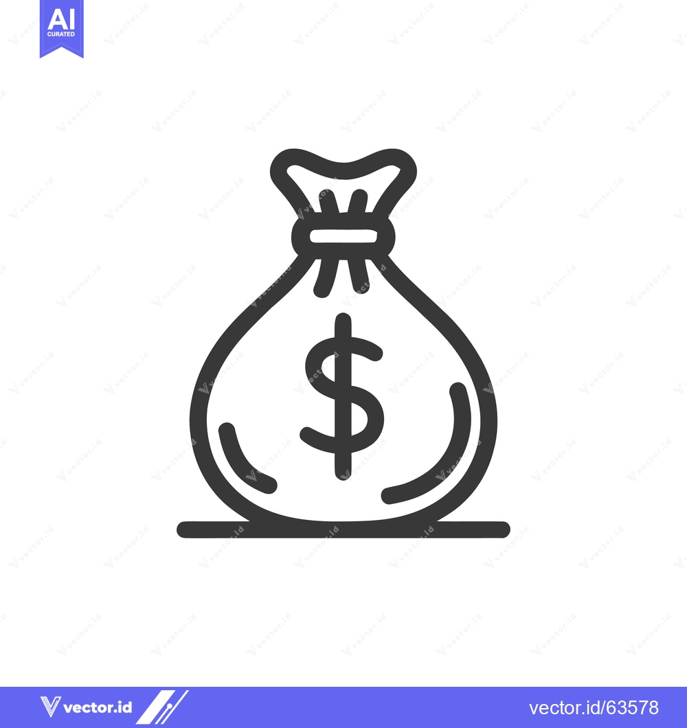 Premium Vector dari Money Bag Icon: Simple, Bold, and Symbolic Representation of Wealth