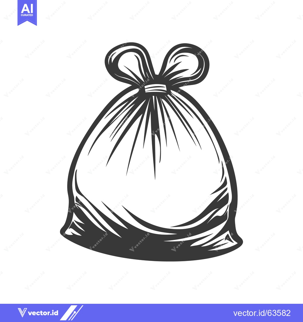 Premium Vector of A tightly knotted bag designed with a bow like closure at top