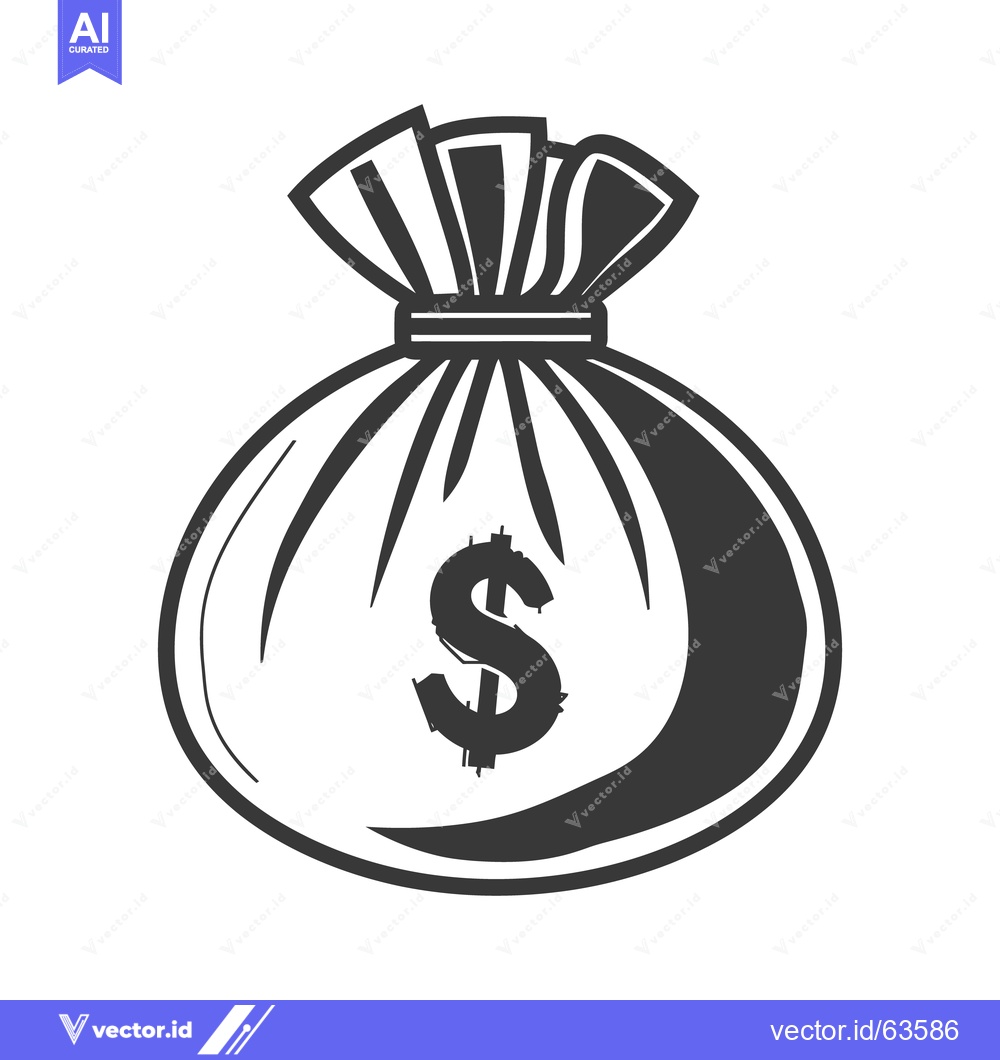 Premium Vector dari An Illustration of a Bag of Money Featuring a Dollar Sign
