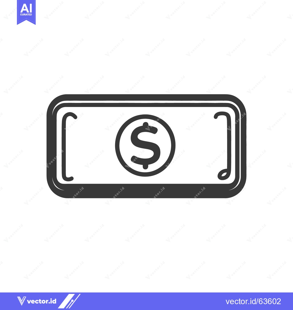 Premium Vector of Simple grayscale graphic depiction of a folded dollar bill