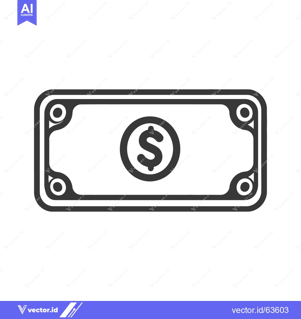 Premium Vector dari A monochrome line drawing image of a single dollar bill