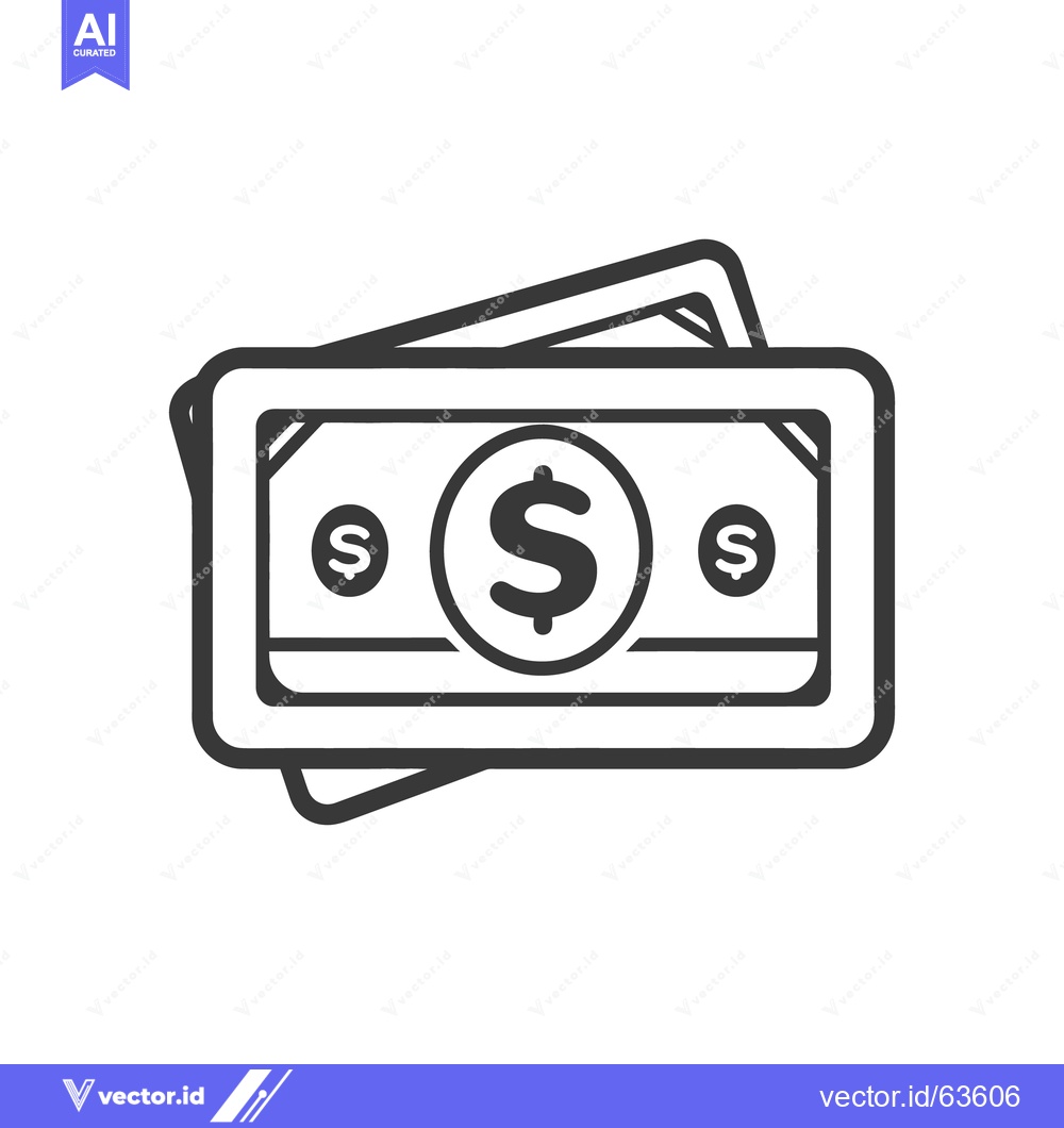 Premium Vector dari Two stylized paper currency notes with central dollar symbol
