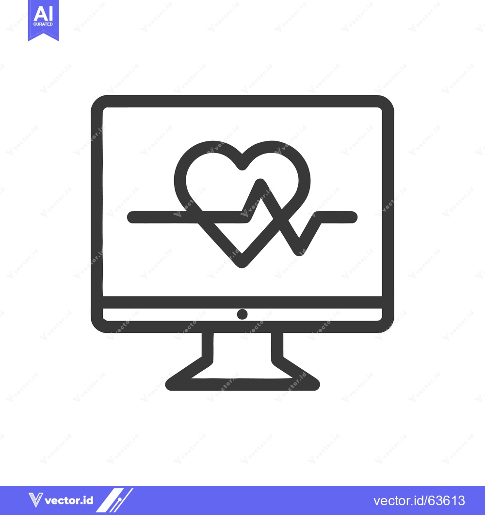 Premium Vector of Heartbeat Monitor Display: Medical Technology and Cardiac Health Icon