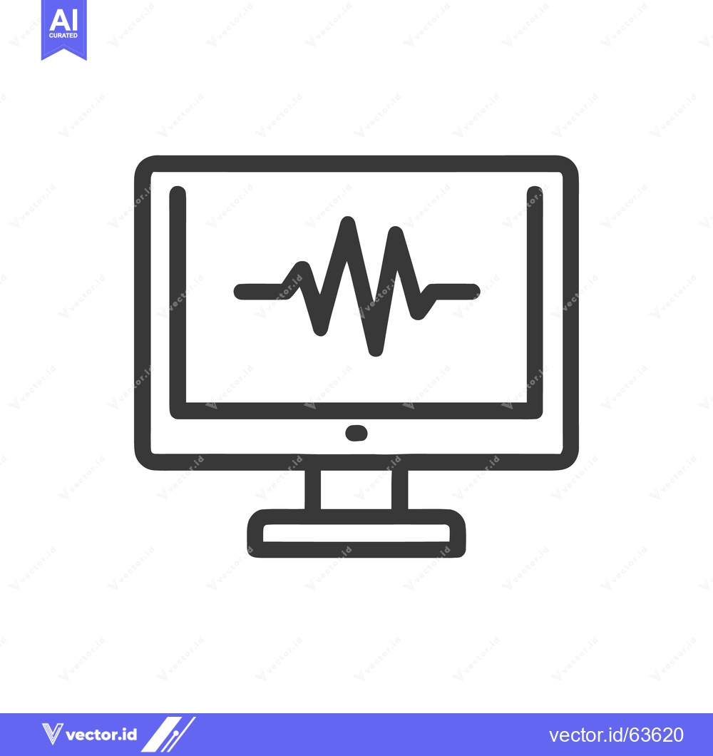 Premium Vector dari Monitor Displaying Heartbeat Signal, Medical Technology Icon, Diagnost