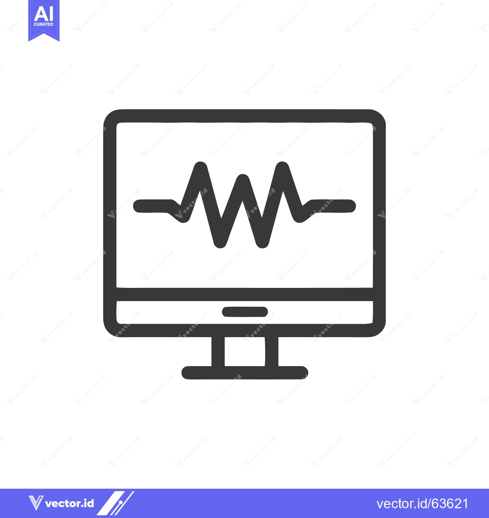 Premium Vector dari Monitor Displaying Heartbeat Signal, Medical Technology Icon, Isolated