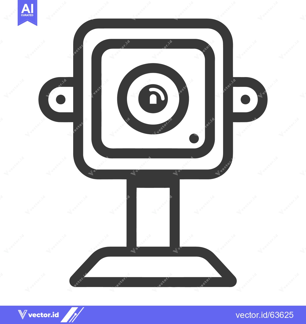 Premium Vector dari Simple graphic depiction of a modern webcam device with stand