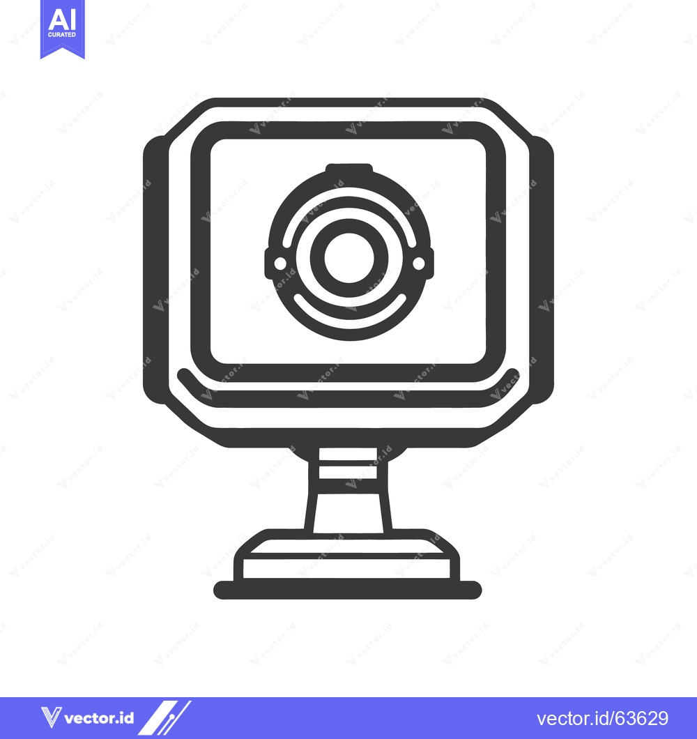 Premium Vector dari A detailed graphic illustration of a security camera device