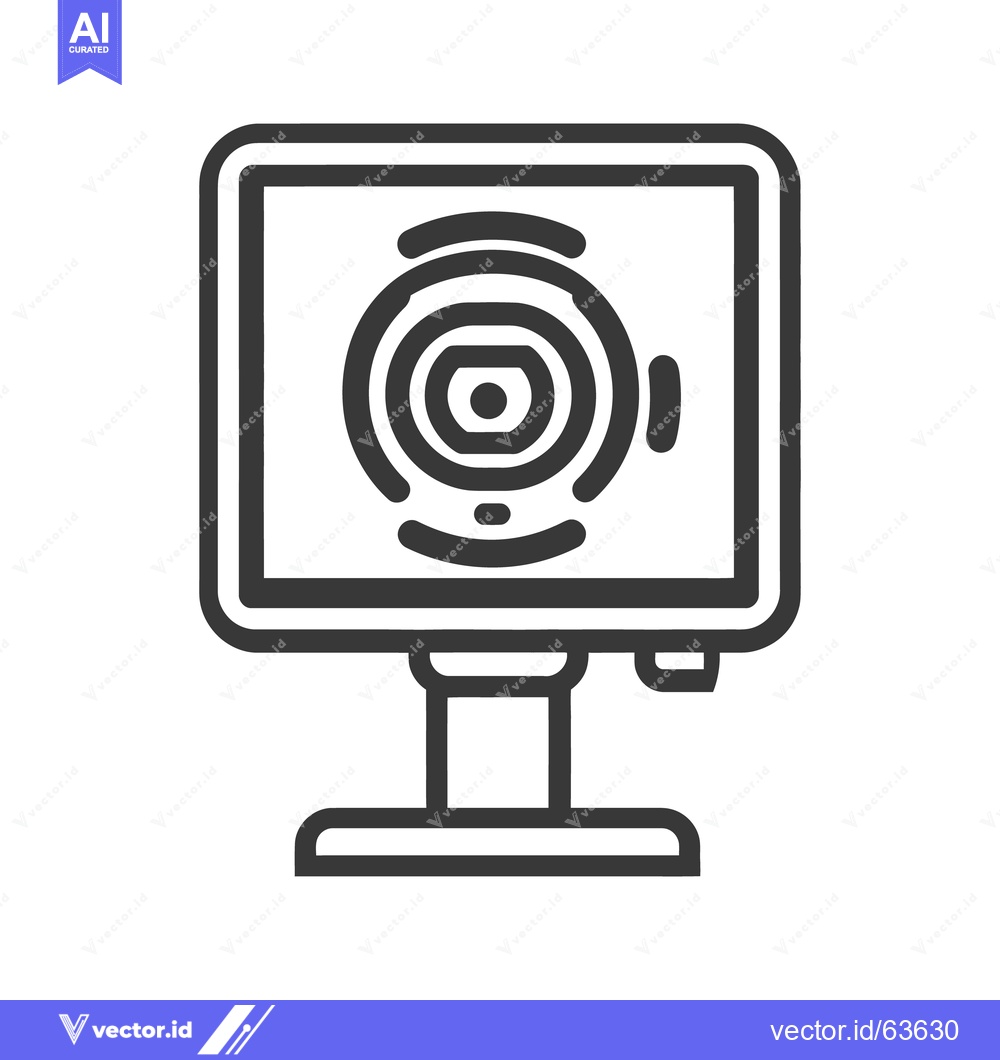 Premium Vector dari A black and white illustration of a computer webcam device