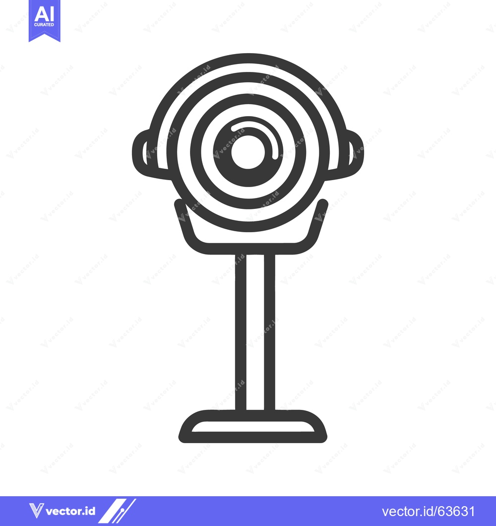 Premium Vector dari A simple outlined drawing of a surveillance camera on a stand