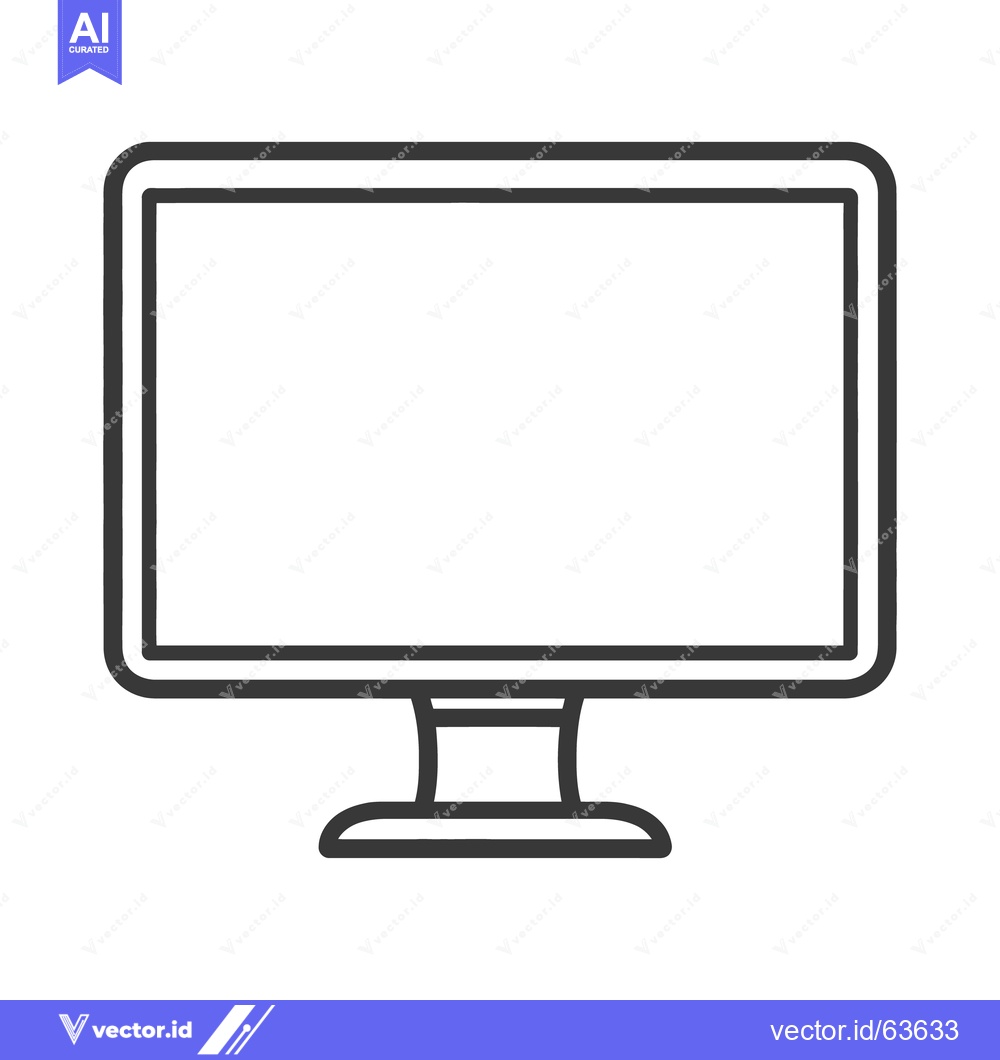 Premium Vector dari A simple black and white depiction of a computer monitor