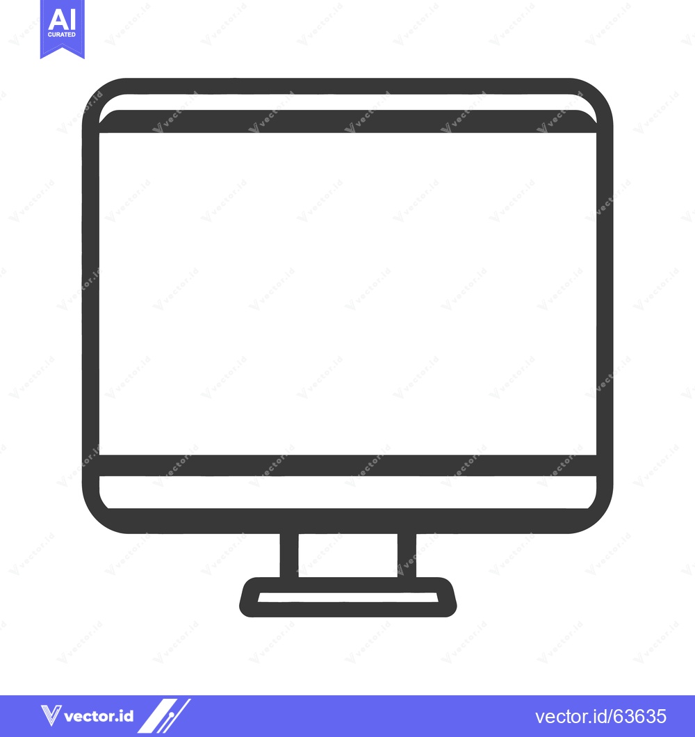 Premium Vector of A simplified monochrome depiction of a computer monitor screen