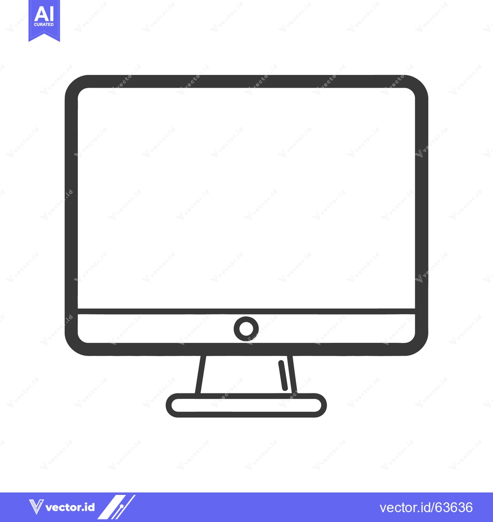 Premium Vector dari A simple line drawing of a digital computer monitor screen