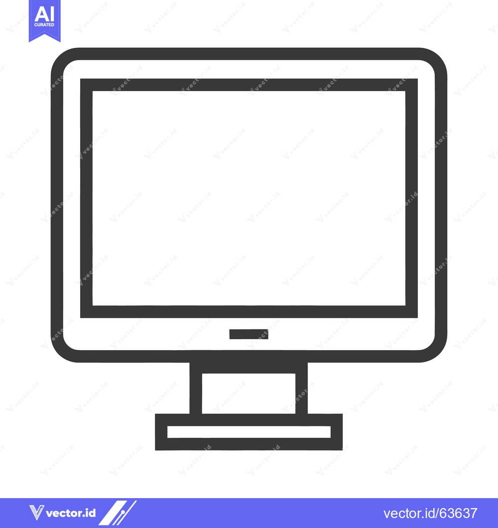 Premium Vector dari A simplified representation of a flat screen computer monitor