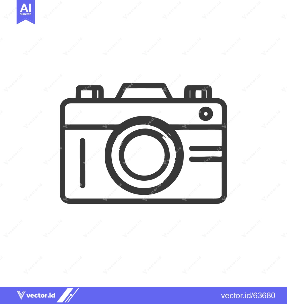 Premium Vector of Minimalist Camera Icon: Clean Line Art Photography Symbol on White