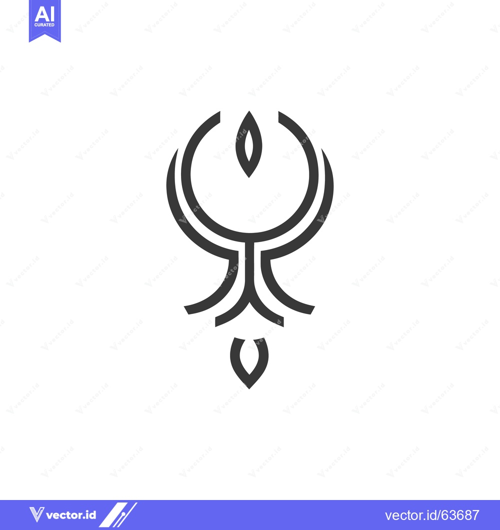 Premium Vector of Abstract minimalist emblem created with geometric shapes and simple li
