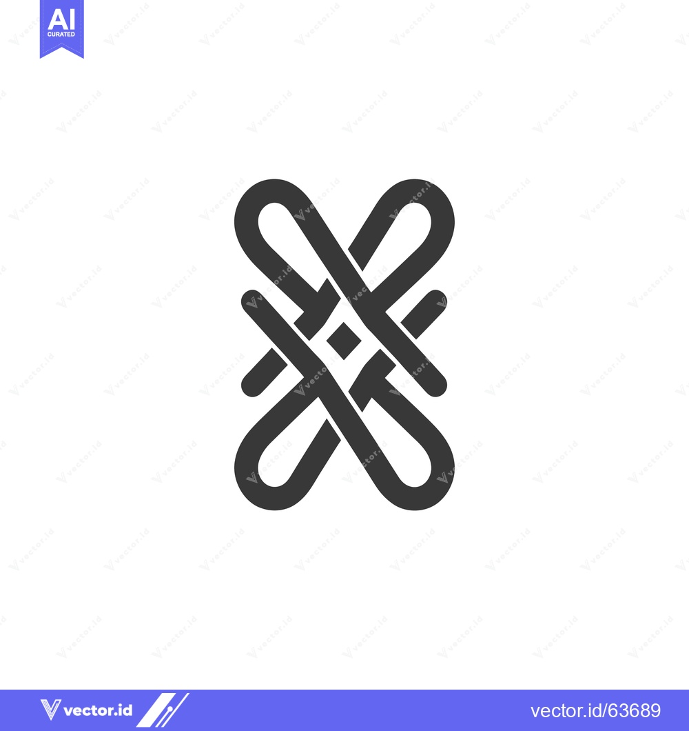 Premium Vector dari A simple graphic design of intersecting lines and rounded shapes