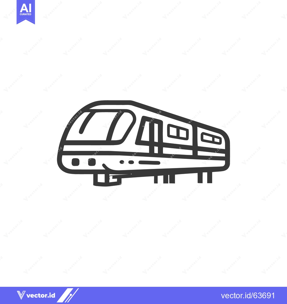 Premium Vector of Modern Train Icon: Sleek, Minimalist Design for Transportation Concept