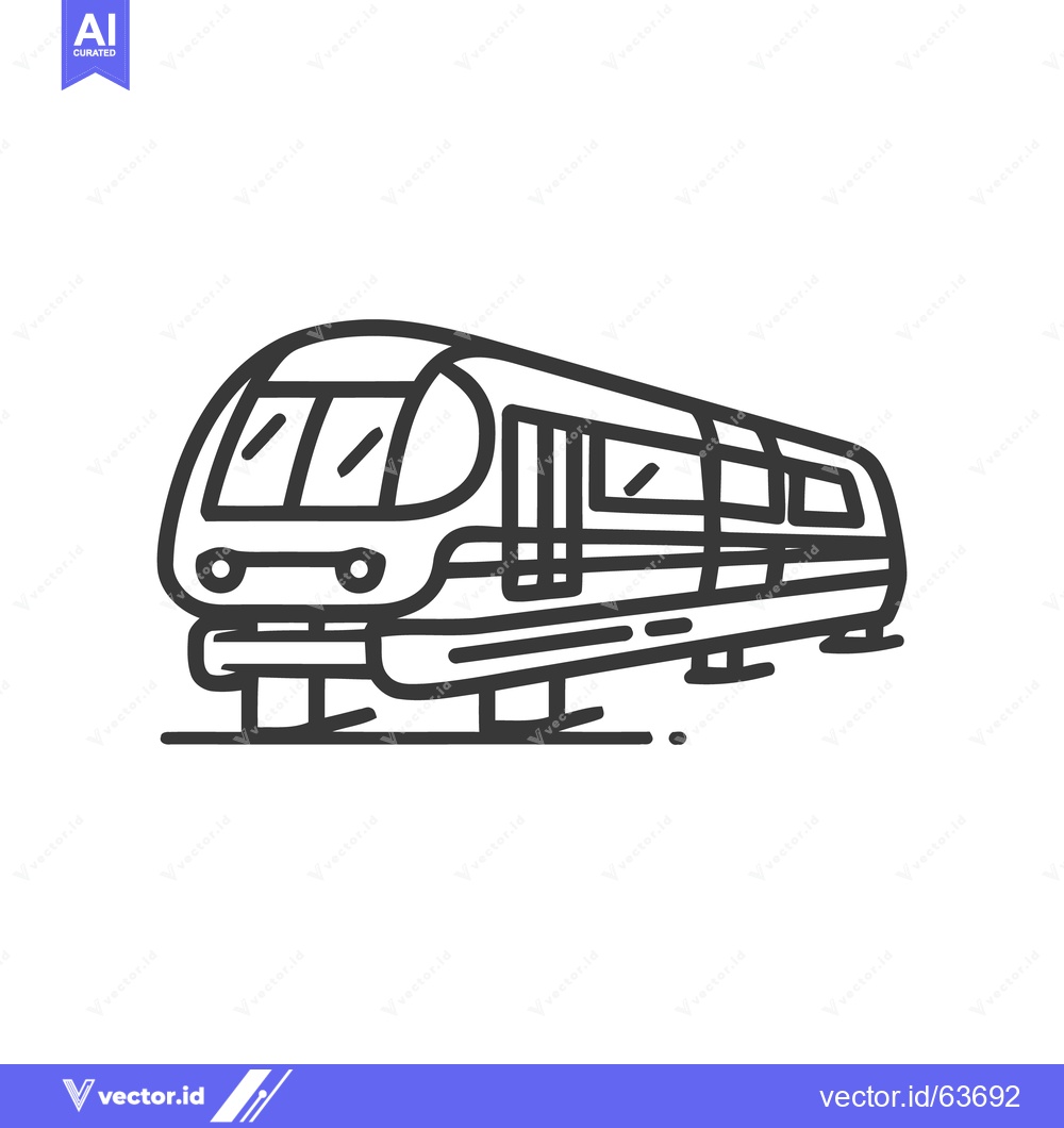 Premium Vector dari Modern Train Outline Icon: Sleek, Minimalist Design for Transportation