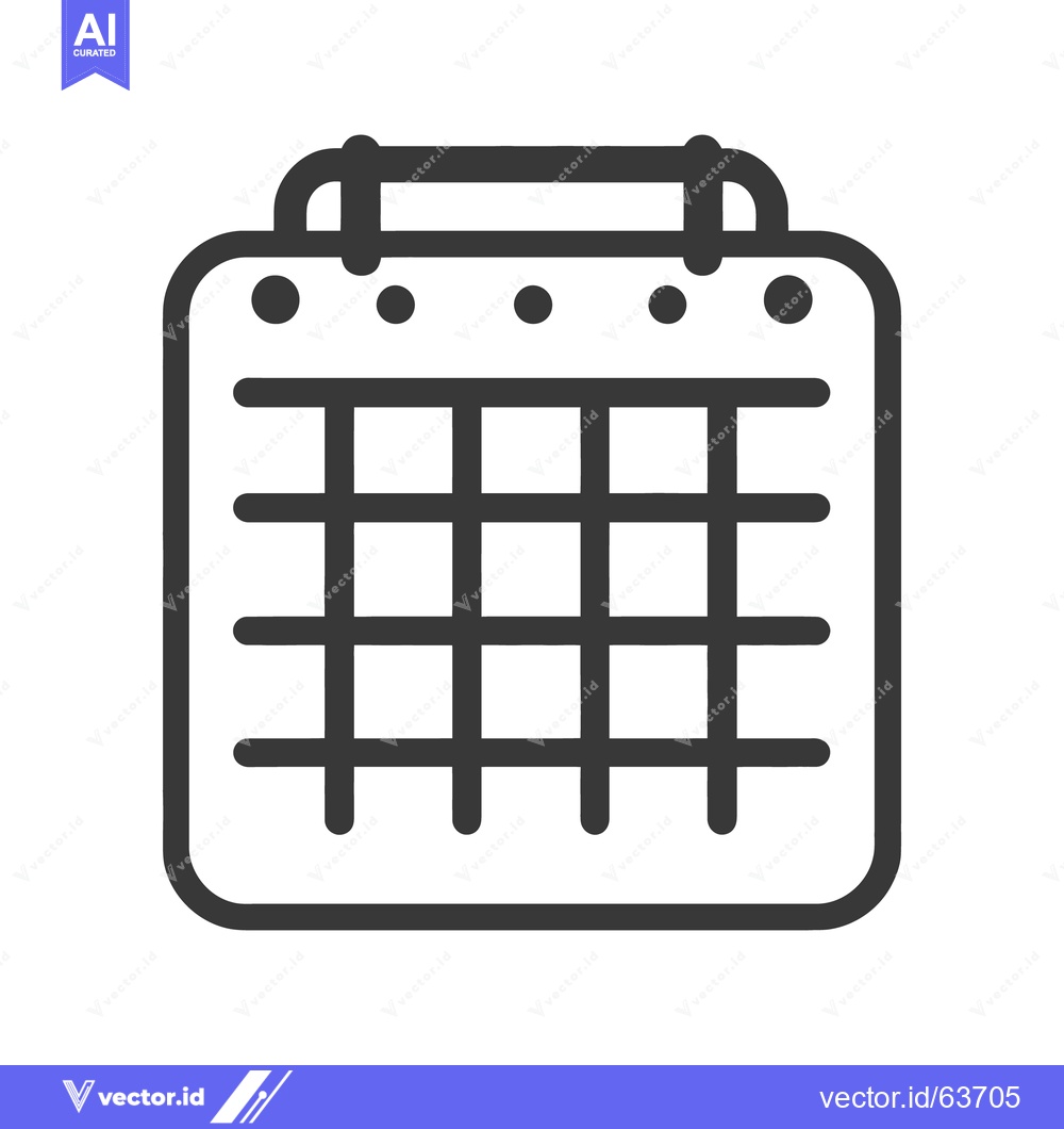 Premium Vector of A simple line drawing depiction of a wall calendar