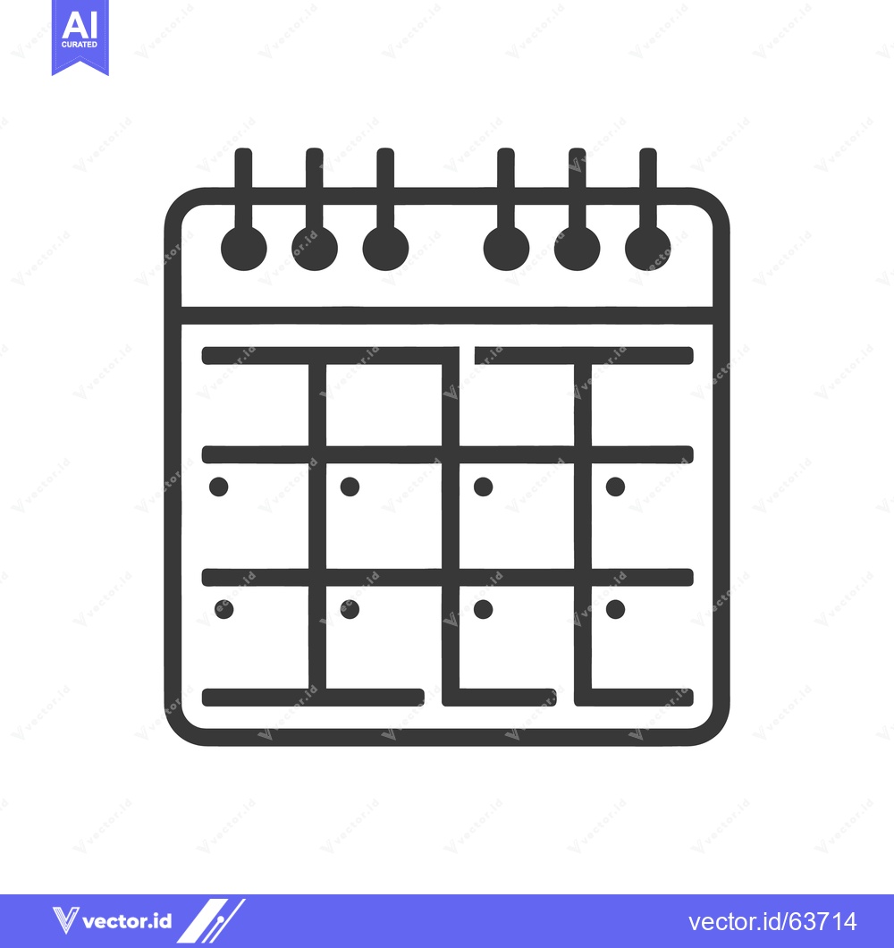 Premium Vector of A simple minimalist icon of a calendar with a ring binding