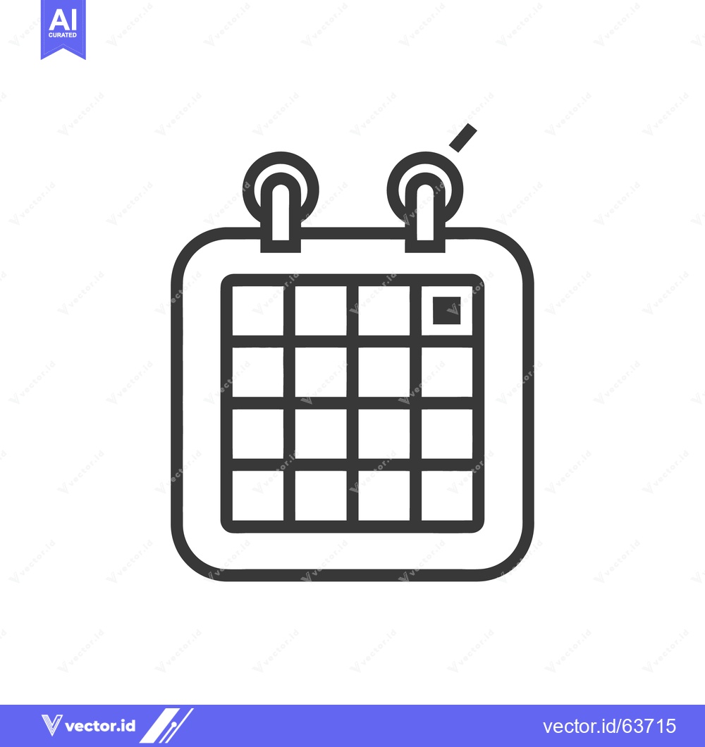 Premium Vector dari A black and white simple icon represents a wall calendar schedule