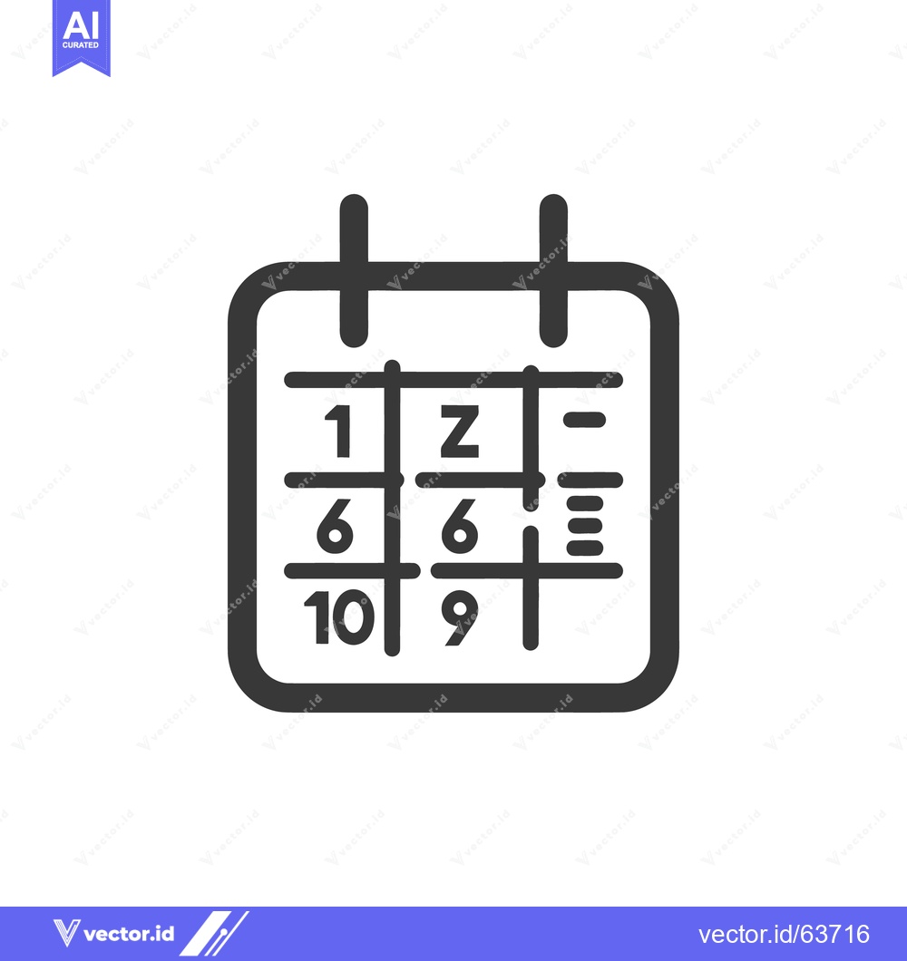 Premium Vector dari Simple calendar icon design with numerical and alphabetic elements