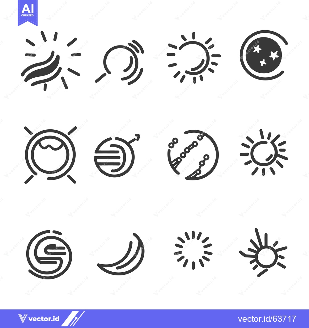 Premium Vector dari Illustrations Of Celestial Bodies And Symbolized Atmospheric Phenomena