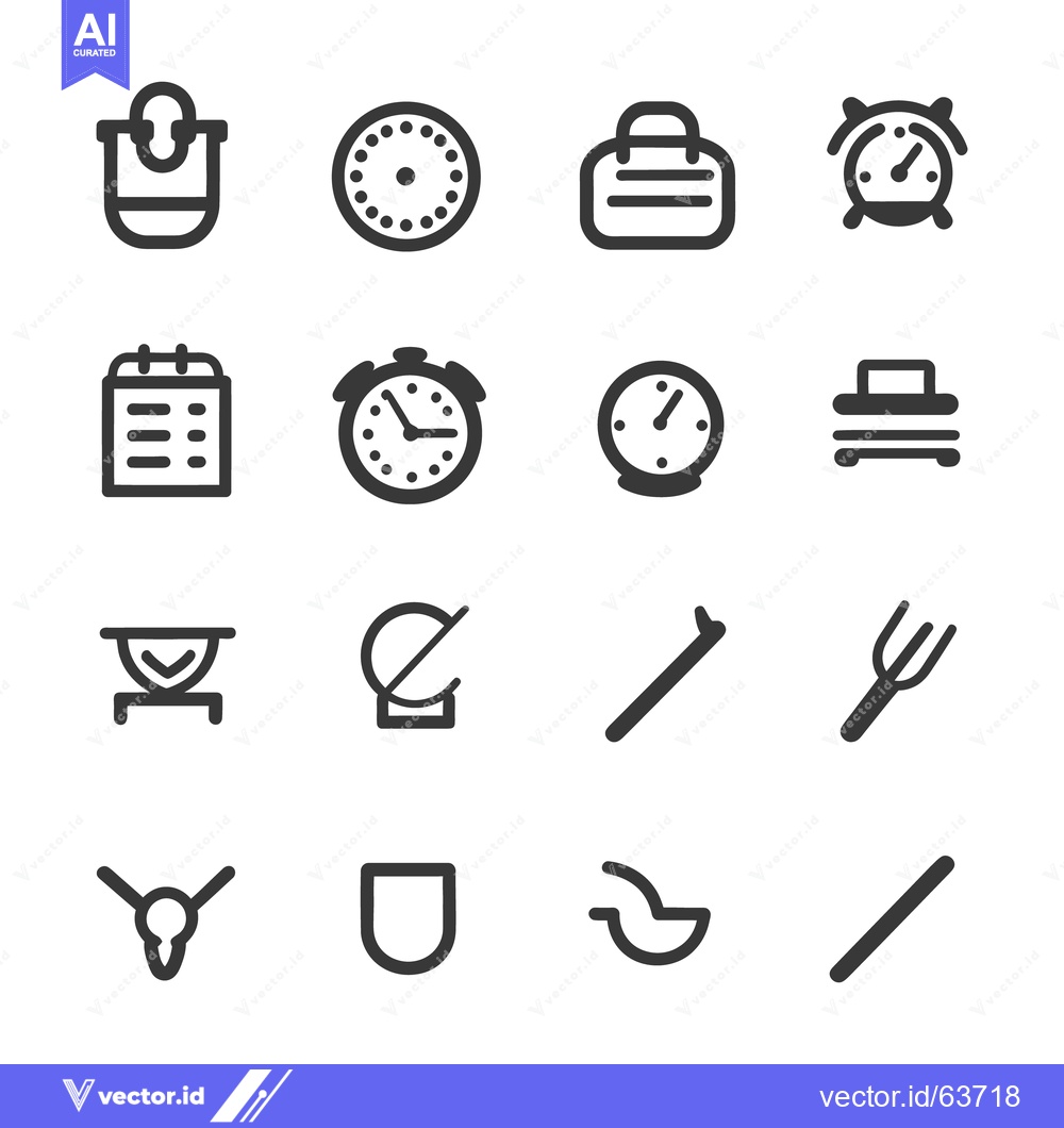 Premium Vector dari Various vector icons representing different objects and instruments ar