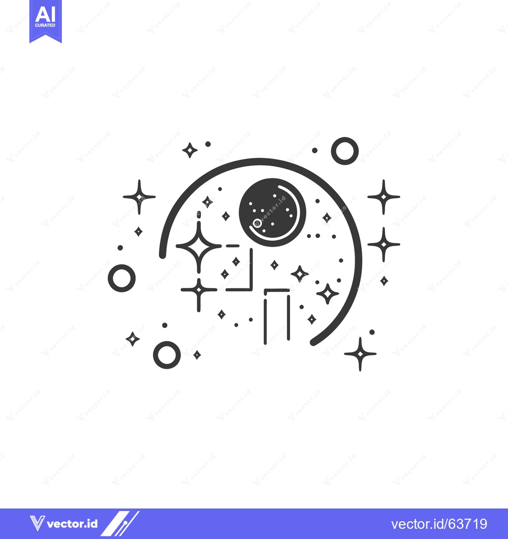 Premium Vector of Black and white minimalistic illustration of celestial bodies in space