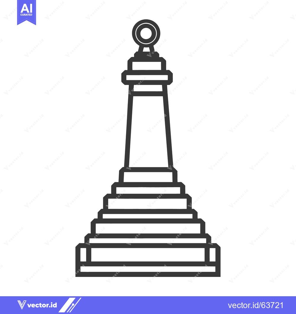 Premium Vector dari A black and white illustration depicting a stylized chess piece