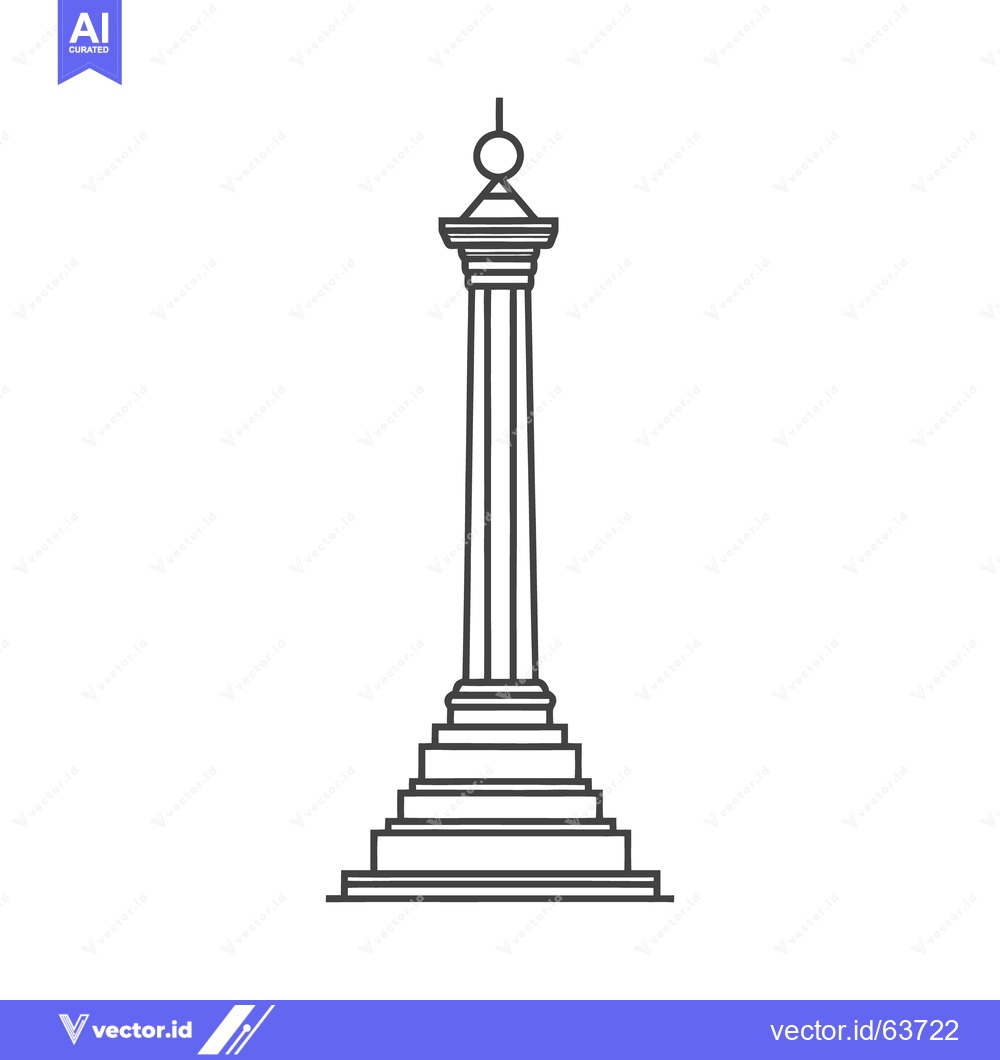 Premium Vector dari A tall symmetrical linear drawing of a classical column