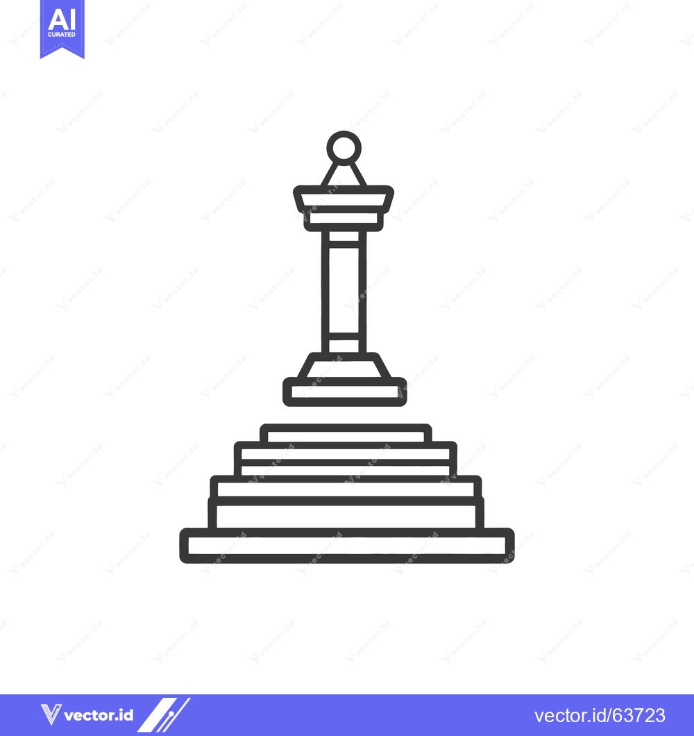Premium Vector dari A stylized monochrome drawing of a stepped architectural monument