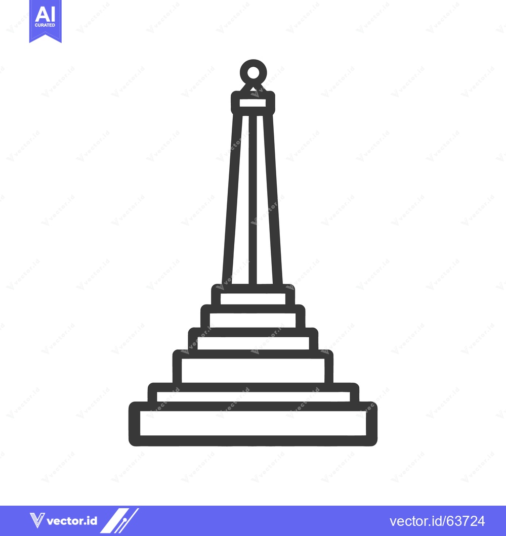 Premium Vector dari An illustration of a tiered monument with a ball on top