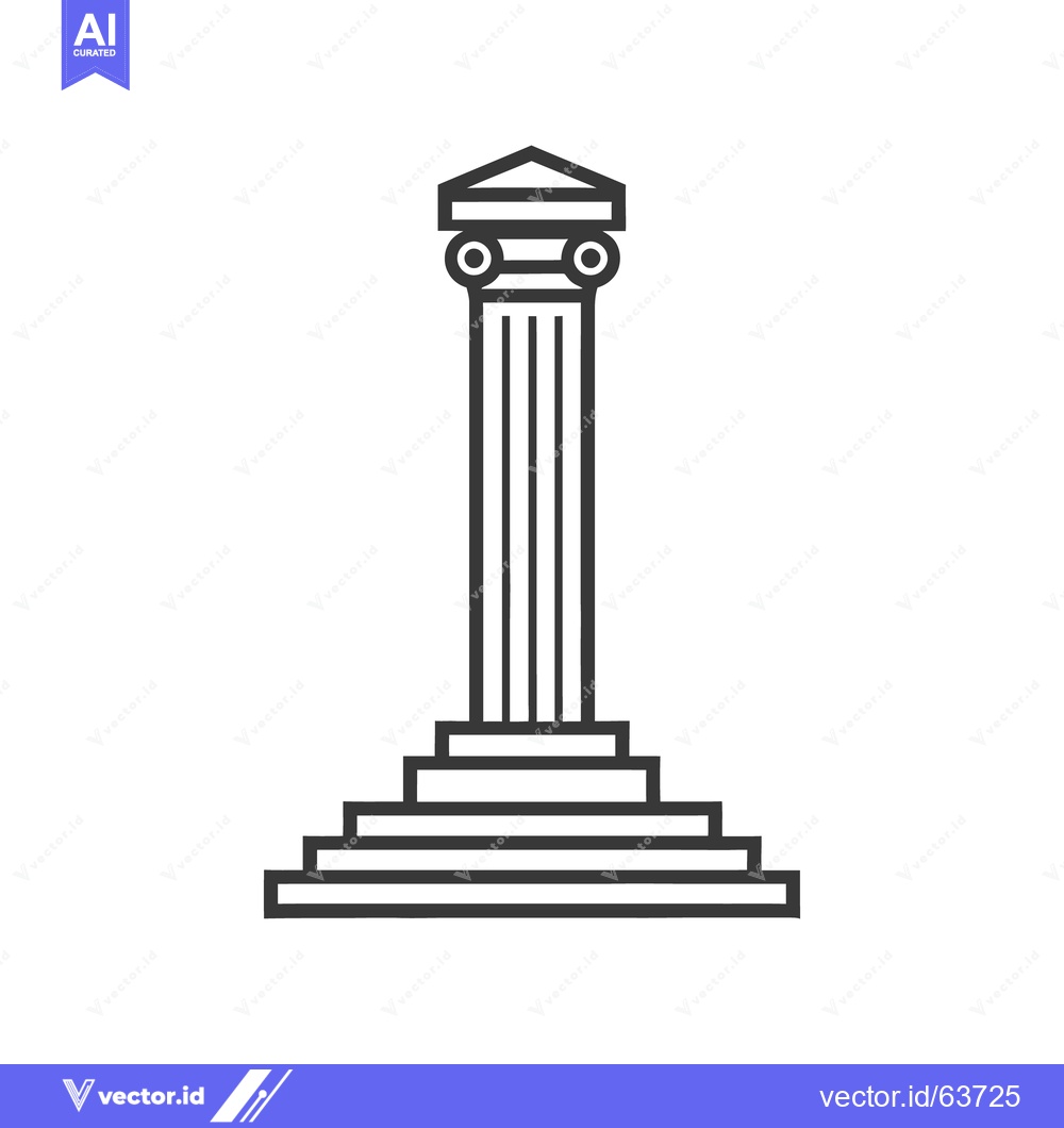 Premium Vector dari A simple architectural pillar drawing standing on multiple tiered step