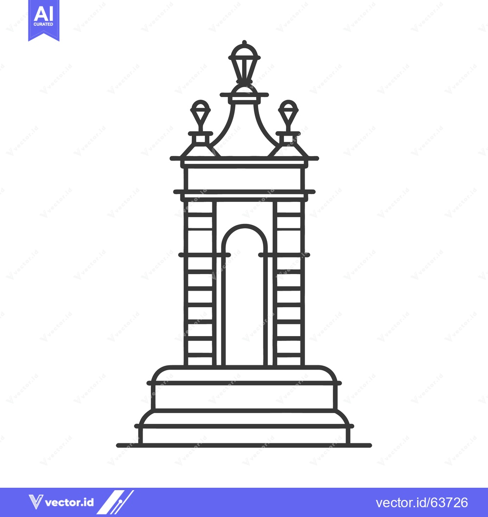 Premium Vector dari A tall structure with an arch and ornamental decorations on top