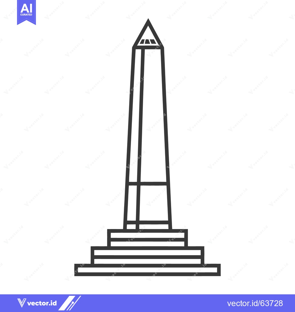 Premium Vector dari A black and white architectural monument stands tall and proud