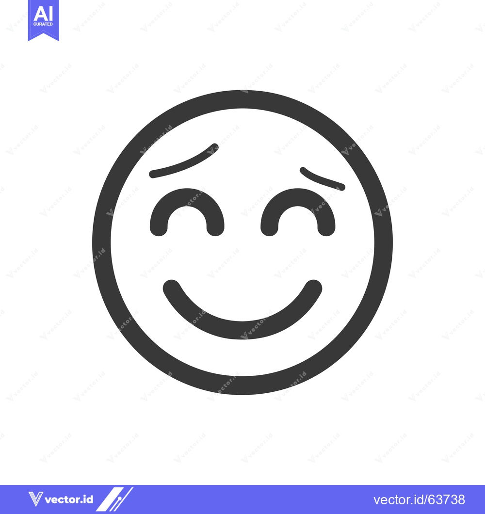 Premium Vector of A Simple Graphic Depicting a Smirking and Happy Smiling Face