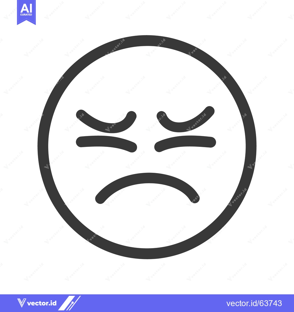 Premium Vector of A Simple Illustration Depicting a Discouraged or Unhappy Facial Expres