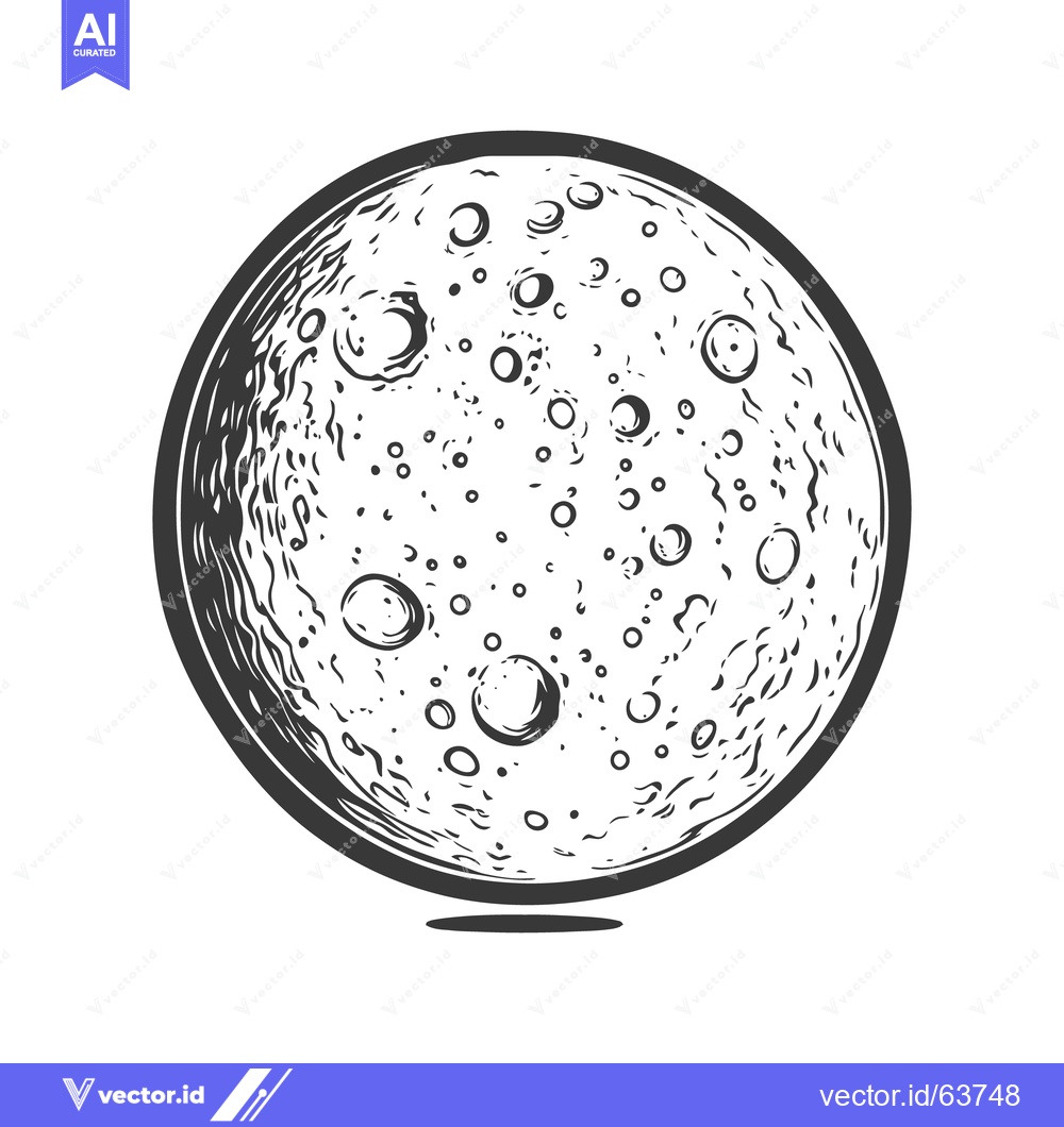 Premium Vector dari The illustration shows a detailed image of the moon surface