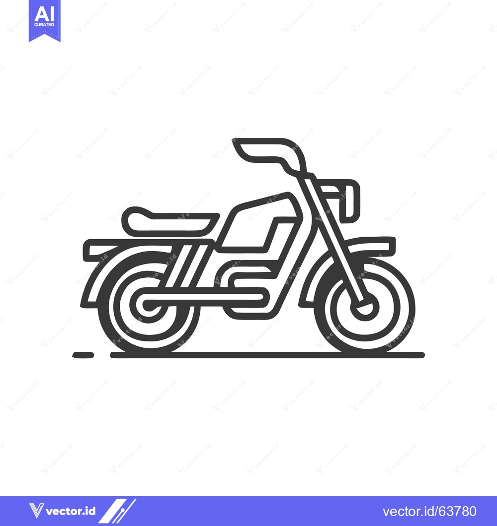 Premium Vector of Minimalist Motorcycle Icon: Bold Line Art, Modern Design, Transportati