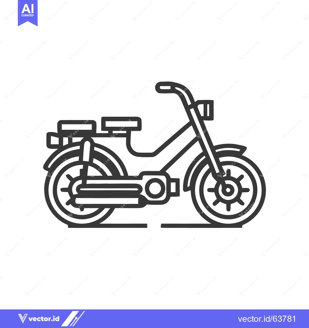 Premium Vector dari Minimalist Moped Icon: Clean Line Art Illustration on White Background