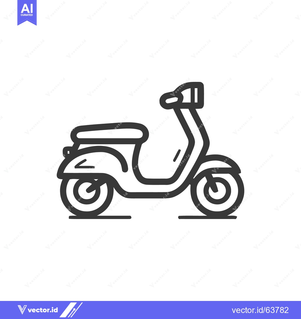 Premium Vector of Minimalist Scooter Icon: Clean Line Art on White Background