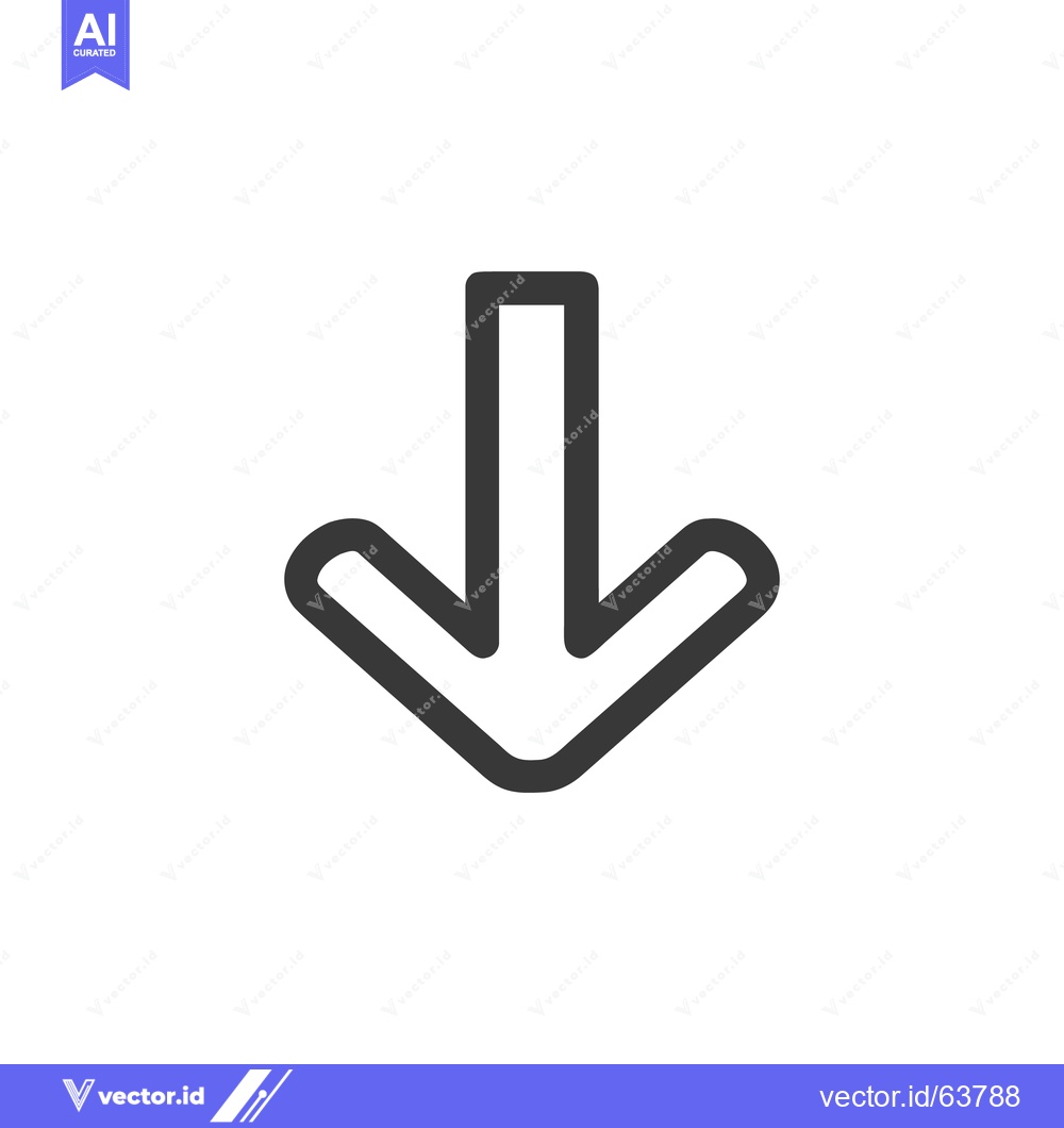 Premium Vector dari Bold Downward Arrow Icon with Rounded Edges on White Background