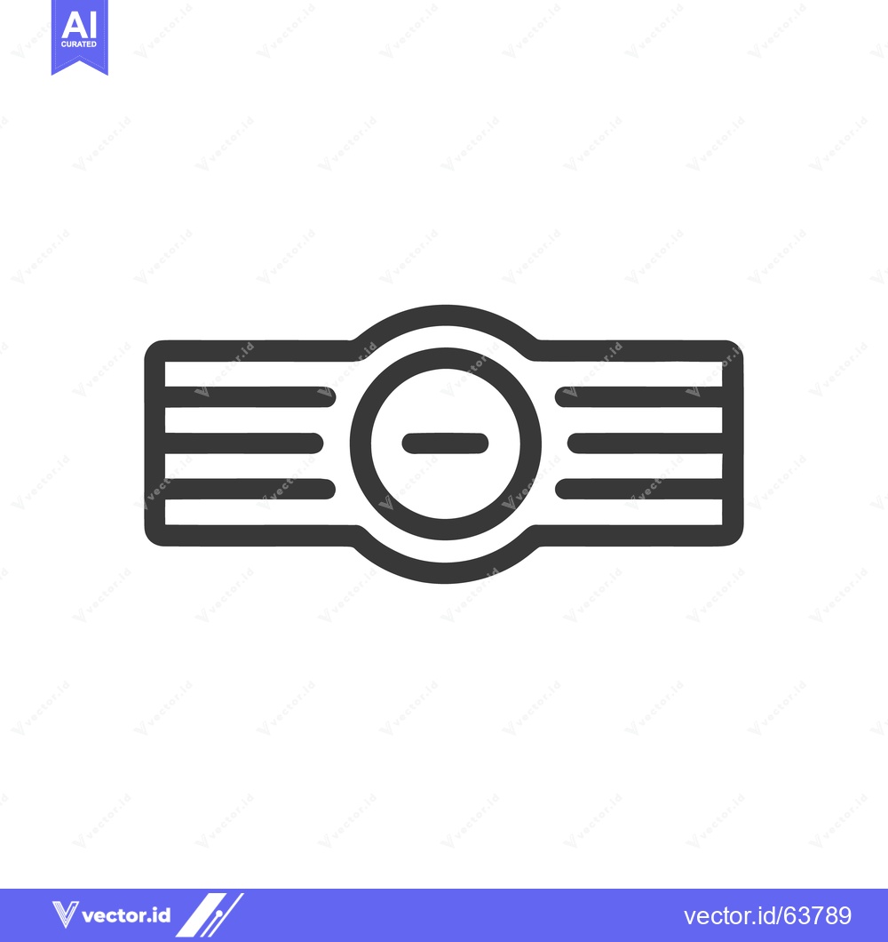 Premium Vector of Minimalist Projector Icon: Bold Outline, Central Lens, Horizontal Stri