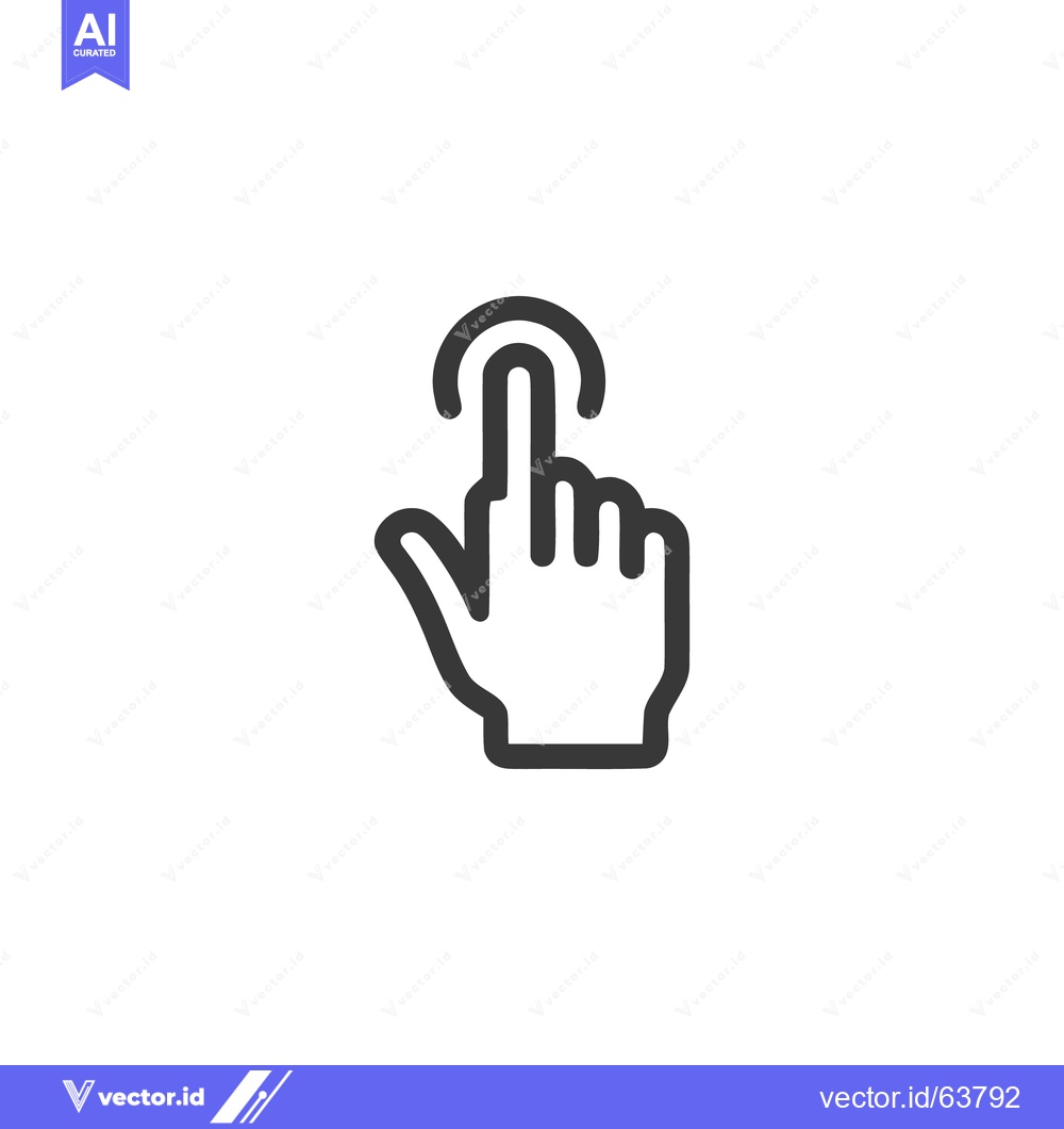 Premium Vector of Finger Tap Icon: Minimalist Hand Gesture for Touchscreen Interaction