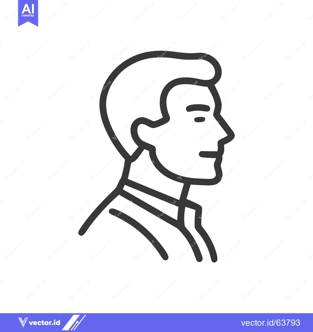 Premium Vector dari Minimalist Line Art Portrait: Elegant Man in Profile