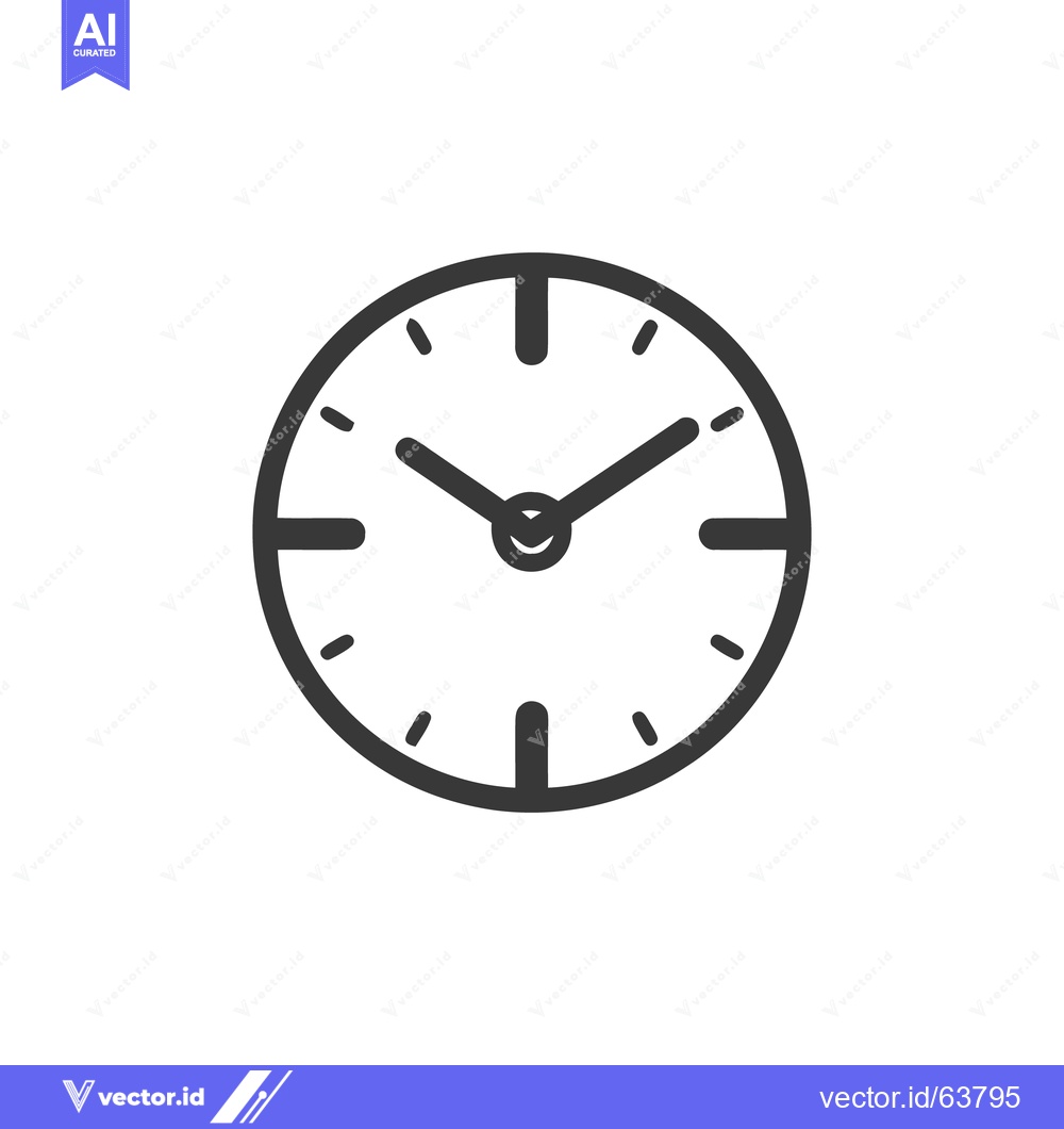 Premium Vector of Minimalist Clock Icon: Timekeeping Symbol with Clean Design and Precis