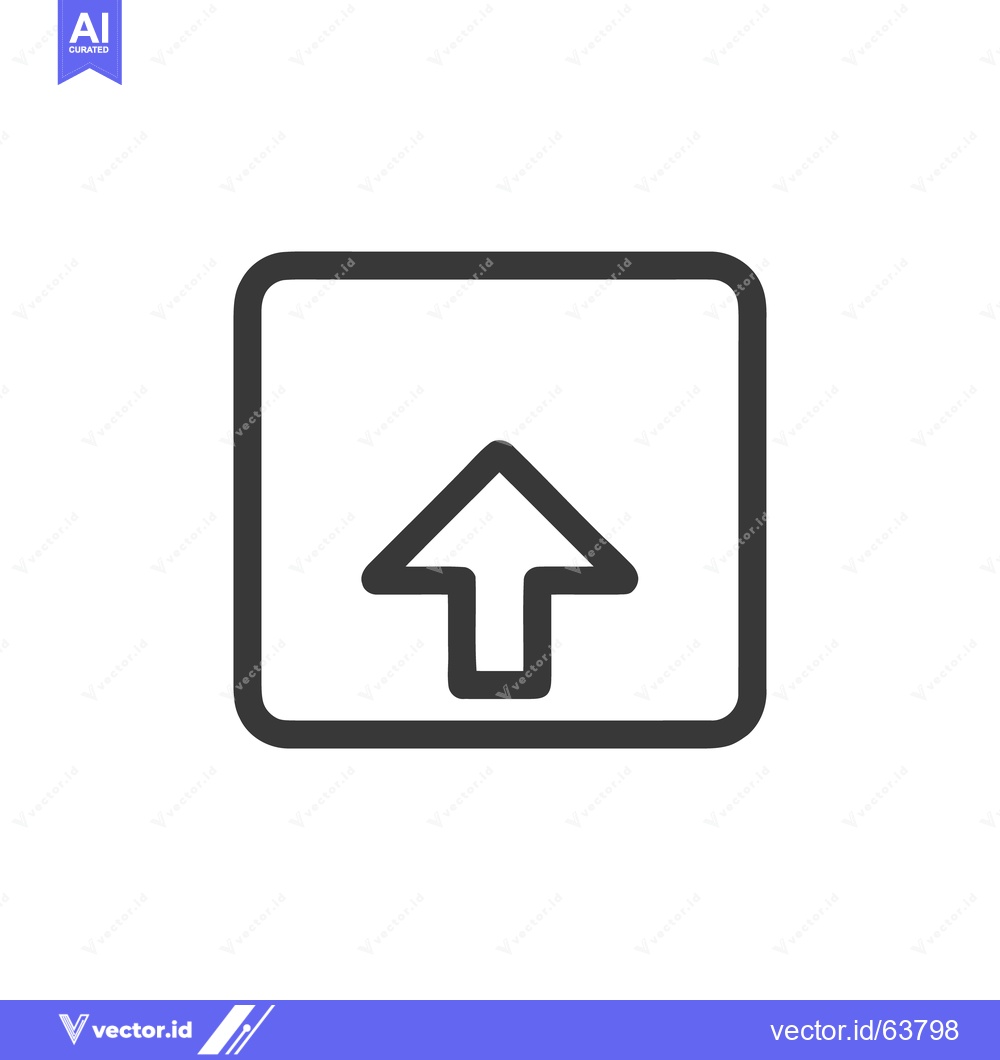 Premium Vector of Upload Icon: Bold Outline Arrow Within Rounded Square Frame