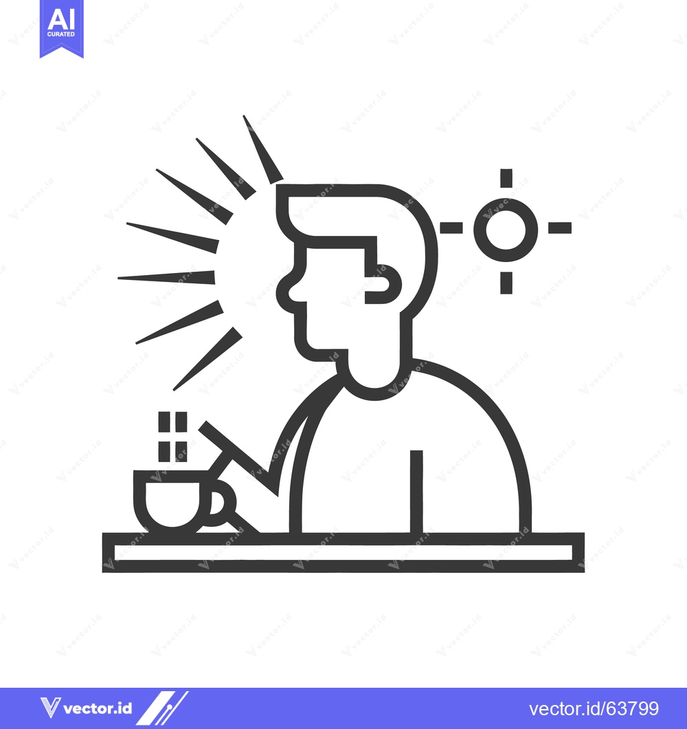 Premium Vector of A Person Enjoying Beverage During Sunshine At A Simple Table