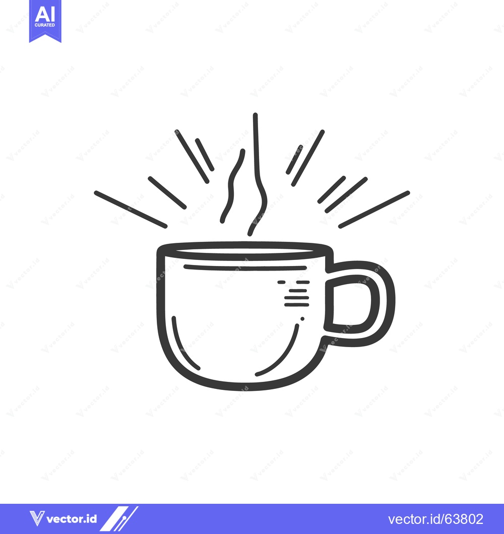 Premium Vector of A steaming beverage within a simple illustrative coffee cup